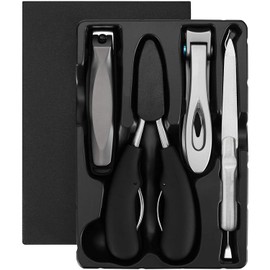 Premium Large Nail Clippers Set (5Pcs), Manicure set Sharp Stainless Steel Heavy Duty Toenail Clippers and Fingernail Clippers kit for Thick Nails and Ingrown Toe nail, Suitable for Adult Seniors Men Women