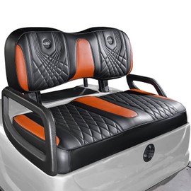 NOKINS Golf Cart Seat Covers, Fits YAMAHA/G29/Drive2 OEM Standard Front Seat Cushion, Yamaha Vinyl Seat Covers, No Stapler Required (Gradient Diamond Black&Brown)