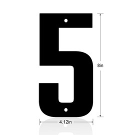 Ya_chtttwo Aluminum Numbers and Letters - Black Metal Door Numbers - Outdoor Metal Address Plate (8" 5)
