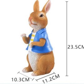 LEVSON Easter Bunny Garden Ornament, Outdoor Decoration for Garden, For Woman Man,Funny Animal Figurine,Easter Yard Patio Signs for Spring Celebrations (23.5 * 10.3 * 11.2CM)