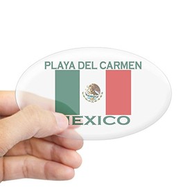 CafePress Playa Del Carmen, Mexico Oval Sticker Oval Bumper Sticker, Euro Oval Car Decal