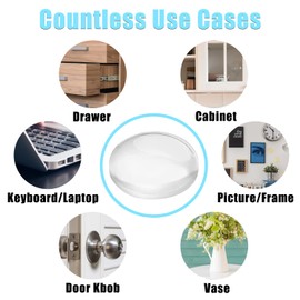 LOMIMOS 200pcs Cabinet Door Bumper,Soft Self Adhesive Clear Sound Dampening Rubber Pad Stopper Protector for Wall Furniture Drawer(Hemispherical)