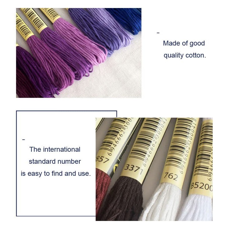 zalati Embroidery Threads Polyester Cotton Threads for Embroidery DIY Artwork
