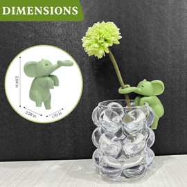 Plant Cutting Holder, Plant Propagation Buddy Friends, Plant Nurturing Decorative Plant Supports for Buds, Stems and Cuttings for Indoor Garden Plant Lover(Light Green Elephant 3PC)