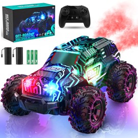 BLUEJAY 2.4GHz High Speed RC Car, Offroad Monster Hobby Racing Car with LED Colorful Bodylight and Rechargeable Battery, Kids Toy Gifts 3-8 Years
