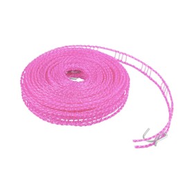 FuninCrea Washing Line 8m, Portable Clothesline with 2pcs Stainless Hooks, Non-Slip and Windproof Clothes Line, Fence-Like Rope Washing Line for Indoor Outdoor Camping Traveling(Pink)