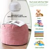HIGOGOGO Round Stuffed Pouf Ottoman, Corduroy Poufs with Foam Chunk