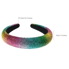 scicent Headbands for Women's Hair Embellished Rhinestone Crystal Head Bands Fashion Hairbands for Girls Wide Non-Slip HeaDhoops Sparkly Bling Diamond Hair Hoops - 26111