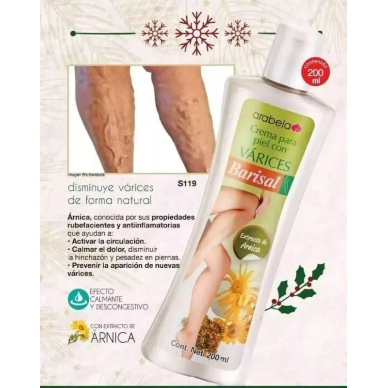 Kit 2pz Crema Barisal Para Pies Con Varices Arnica Arabela