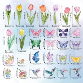 Window Stickers, Window Decoration Flowers, Window Stickers Spring Summer for Glass, Children's Room, Bathroom