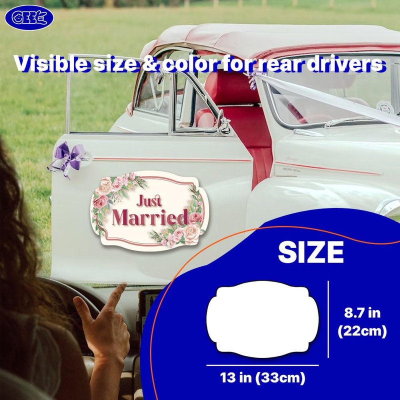 GEEKBEAR Just Got Married Car Magnet (2 Pack) - 13