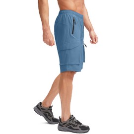 Men's Mountain Bike Shorts 3D Padded Lightweight Biking Riding Cycling Bicycle Loose-fit Biker Shorts Zipper Pockets Blue Medium