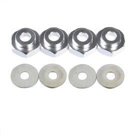KEEDA 4pcs 12 mm Turn to 17 mm Aluminium Alloy Rims Hexagonal Adapter for 1/10 RC Car Buggy Monster Truck Can Use 1/8 Tyre Wheel (Silver)