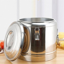 Natudeco Insulated Beverage Container Stainless Steel Beverage Dispenser Large Capacity Soup Bottle for Hot Cold Coffee Tea Milk Juice Soup (10L)