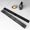 BARONAGE Professional 28 Inch Linear Drain Black Rectangle Shower Floor