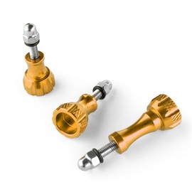 TNP GoPro Thumb Screw Set (Gold) - Aluminum Alloy Thumbscrew Knob Bolt Kit for GoPro Hero 9 8 7 6 5 4 3+ 3 2, GoPro Hero Session, SJCAM Osmo HD Action Cameras - 3pcs 1x Long Screws + 2x Short