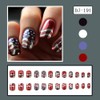 24Pcs Independence Day Press on Nails Short Square Stars Stripes