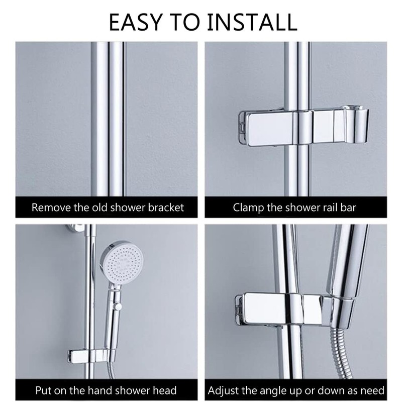 PIGIAOKA Adjustable Hand Shower Bracket for Slide Bar, Universal 20-25MM