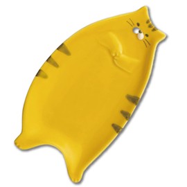 Spoon Rest for Stove Top [ Designed in Japan ] Cute Ceramic Spoon Rest/Holder for Kitchen Counter (tabby cat)