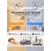 JSAITEE 52 inch Ceiling Fan with Light, 6 Speeds Reversible