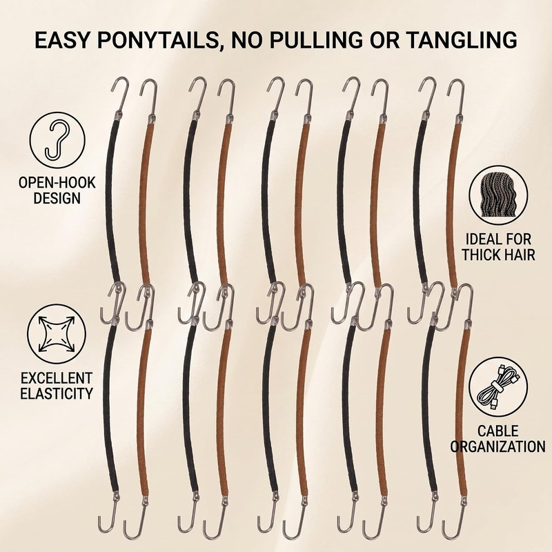 Ganchos Abiertos para el Cabello 20 Piezas, Pinzas para Coleta