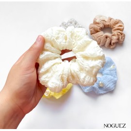Noguez. Set de 5 Donas para Cabello, Coleteros suaves para Cabello, Bandas Elásticas para Coletas, Ligas Elásticas Suaves para todo tipo de Cabello, Hair Scrunchies.