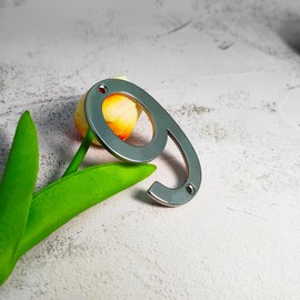 Premium 3 Inch High Stainless Steel Mailbox Numbers- Unique Polish Finish-Rustproof/Silver/Number 9