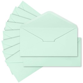 AMFUN 55 Pack Invitation Envelopes, Diamond Gummed Self Seal Envelope, Premium Envelope for Weddings, Business, Invitation, Greeting Cards, 220mm*110mm (Green)