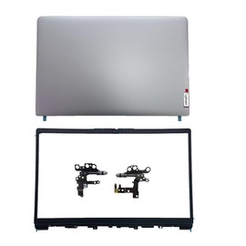 Lyinsen Replacement Laptop LCD Cover Back Rear Top Lid Bezel Hinges for Lenovo IdeaPad 1 15ADA7 1 15AMN7 5CB1F36621 Silver