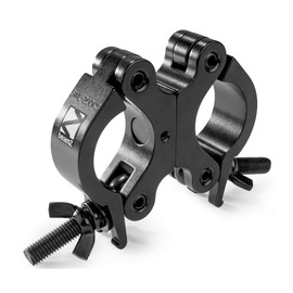 beamz BC50B-200D Black Swivel Coupler Truss Clamp, 200kg Capacity, Slimline Aluminium Design for Stage Lighting - Fits 48-51mm Tubes, Truss Clamp, Swivel Coupler, Double Truss Clip