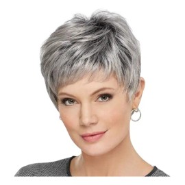Jf Pelucas For Mujer Corto Pelo Gris Cabello Natural