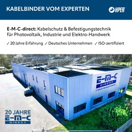 HPER Reusable Cable Ties, Black, 200 mm x 4.8 mm, Pack of 100, Removable, +15-30% Tensile Force & Stability, 3 Years, UV Resistant, Certified Quality