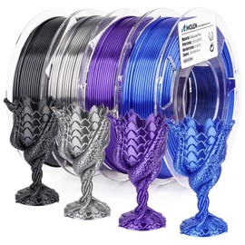 Amolen PLA Silk Basic 3D Printing Filament, 1.75mm:_Silk PLA Bundle 200g*4 Spool 2_US (TO US ONLY)