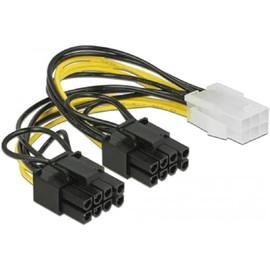 Delock Power Cable 6pin PCIE 2 x 8 Pin PCI-E Female/Male 0.15 m