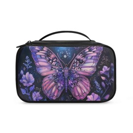 AZULCUSTO Purple Butterfly Makeup Bag Womens Toiletry Bags for Traveling Makeup Bag Womens Makeup Bags Lightweight Makeup Artist Organizer Bag Comfort,Softness,Water-Resistant