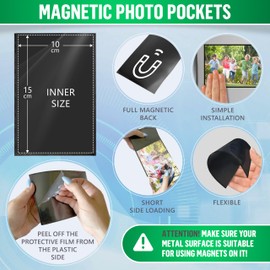 IRICUS 4 x 6 Magnetic Picture Frames for the Fridge, Pack of 10 - Magnetic Photo Frames for the Fridge - Magnetic Photo Protective Covers - Magnetic Photo Pockets 10 x 15 cm