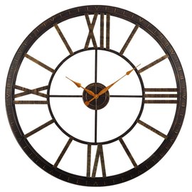 FirsTime & Co. Bronze Big Time Wall Clock, Large Vintage Decor for Living Room and Home Office, Round, Plastic, Farmhouse, 40 inches