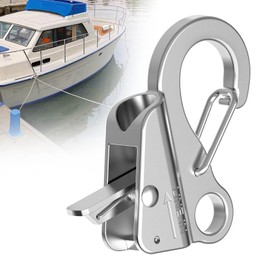 Loodmeo Stainless Steel Boat Anchor Hook, 3/8"-5/8" Rope, 8500 lbs Capacity, Knotless Anchor System, Silver