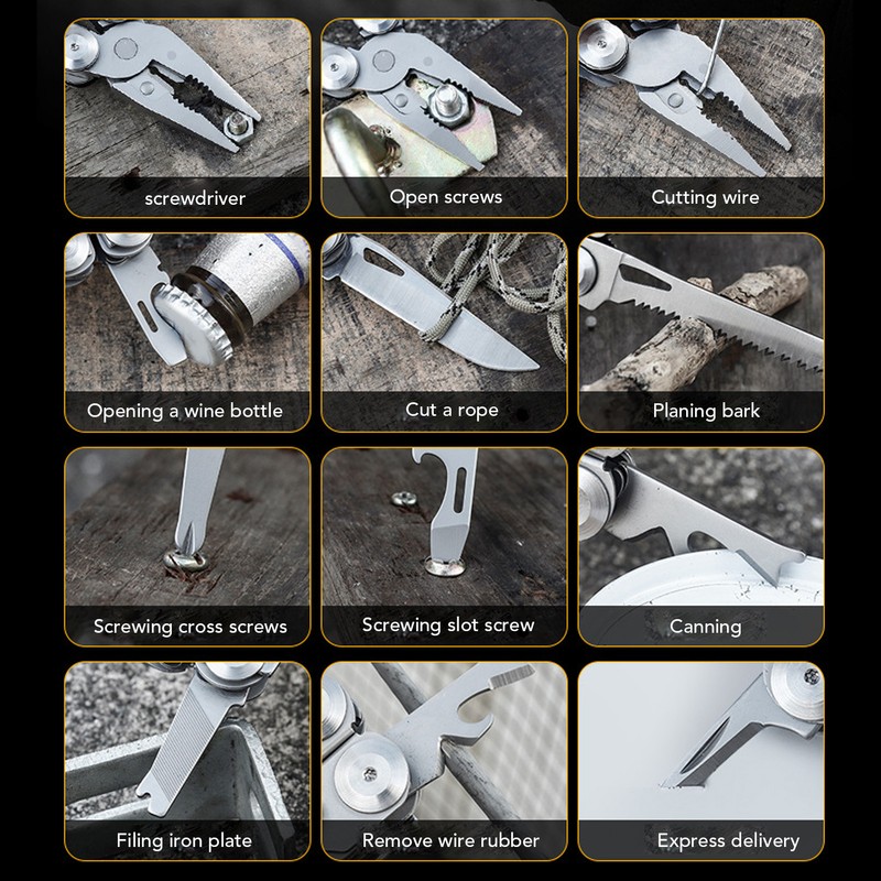 Multitool Wrench 13 Tools Stainless Steel High Hardness Effort Saving