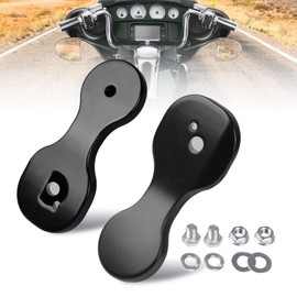 Sresk Motorcycle Mirror Drop Bracket Adapter Rear View Mirror Spare Relocator Mount Relocation Kit for Harley Touring Street Glide CVO Bagger with Batwing Fairings 2014-2022 (One Pair,Black)