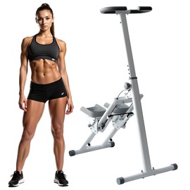 Togieeii Stair Stepper Folding Vertical Aerobics Appliances Exercise Climber for at-Home Workouts Total Body Exerciser with Handle 242LBS Load with Pedal/Stand/Cup Holder, Step Angle Adjustable