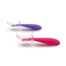 Munchkin Gentle Scoop Silicone Training Spoons, Pink and Purple