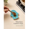Ceramic Spoon Rest for Stove Top and Kitchen Counter, Turquoise