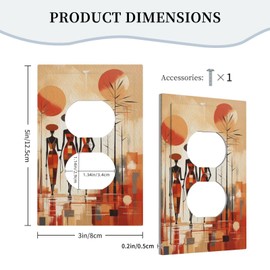 YIJIKJY Decorative Outlet Covers Boho Abstract Minimalist Black Women Bohemia Sun 1 Gang Duplex Light Switch Cover Plate Electrical Switch plates Wall Plates Receptacle Covers for Bathroom Bedroom