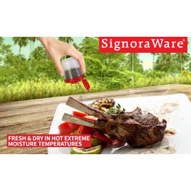 Salt and Pepper Pots – Salt and Pepper Shakers in a Range of Sizes – Non-Toxic Salt and Pepper Set for Home, Camping, Picnics, Lunch Boxes – Transparent Salt Pepper Set - Medium, 2 Pack