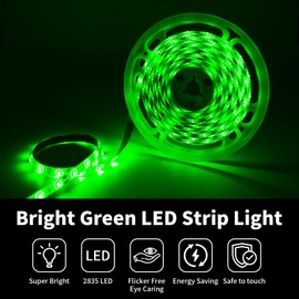 iNextStation Green LED Strip Light, 16.4ft/5M SMD 2835 DC 12V LED Light Flexible Cuttable Waterproof LED Tape Light for Bedroom Kitchen Cabinet Wardrobe TV DIY Lighting