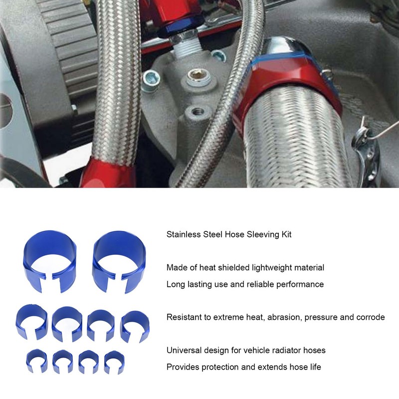 Stainless Steel Dress Up Hose Cover Kit Universal Radiator Hose