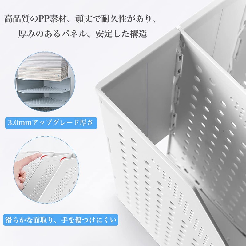 A4 File Box, 3 Tiers, File Stand, Desk Top Shelf,