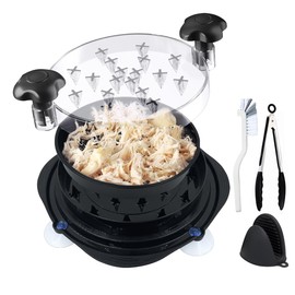 Chicken Shredder Tool Kit – Meat Grinder with Non-Slip Suction Base, Includes Tongs, Heat-Resistant Oven Mitt & Cleaning Brush | Easy to Use & Clean, Perfect for BBQ & Pulled Pork