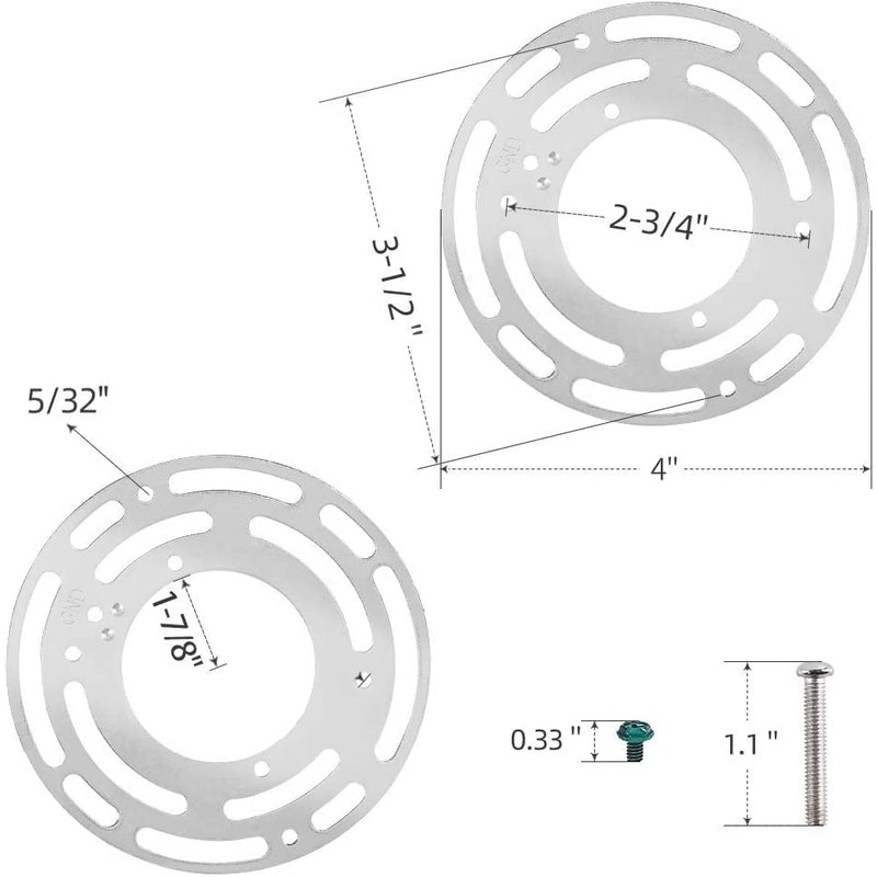 Armiika 2 Pack Universal Mounting Bracket, 4 Inch Steel Round